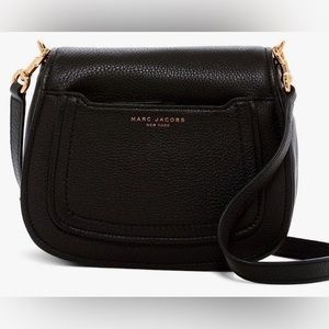Marc Jacobs Empire City Mini Messenger Leather Crossbody Bag (Black)